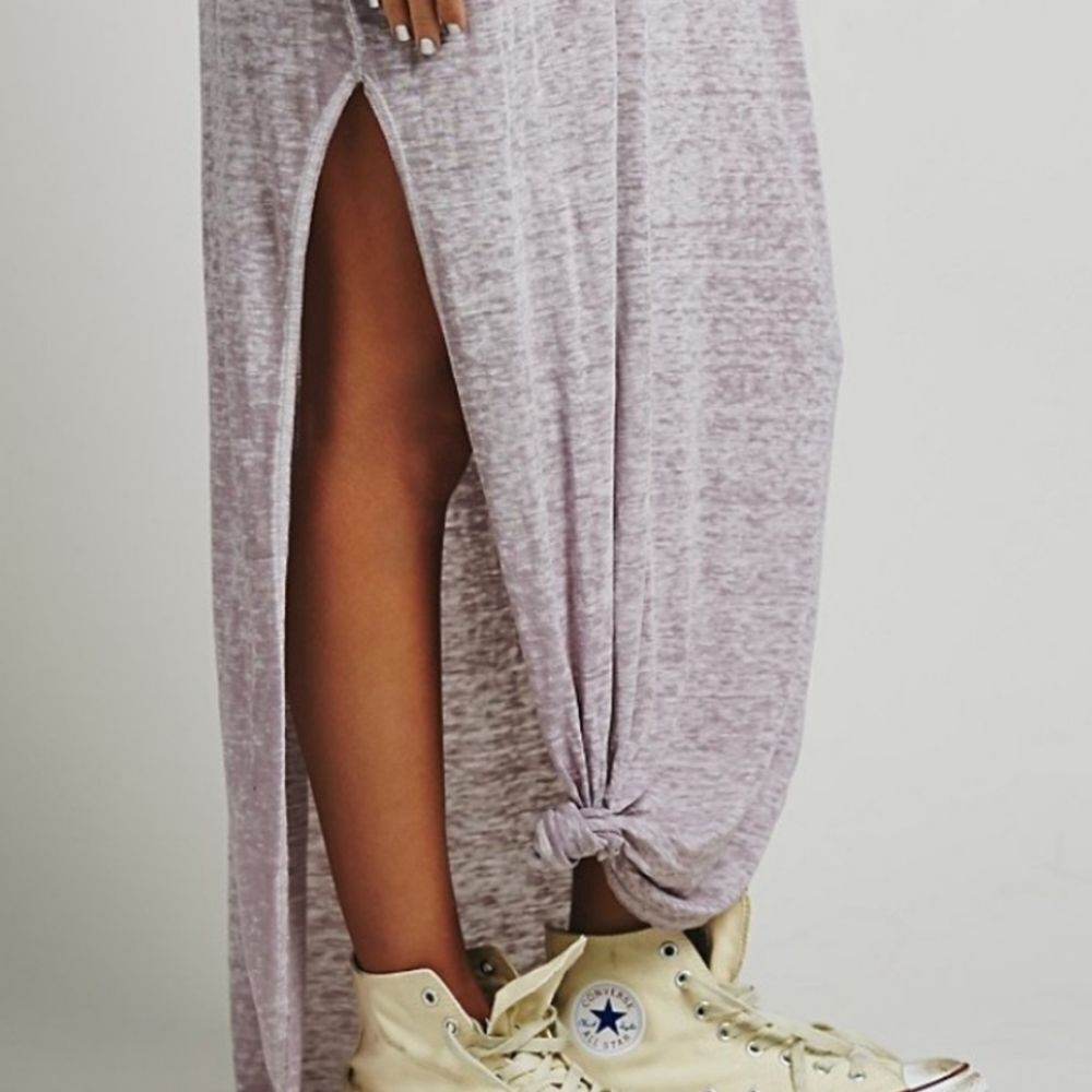 Free People Keep Me Tee Dress Burnout Slit Gray XS - Picture 3 of 6